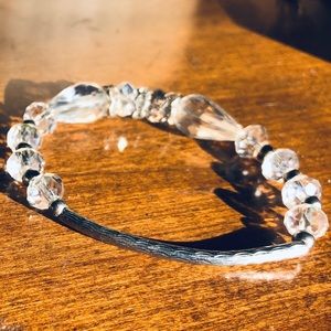 Clear bead costume jewelry bracelet (set of 2)